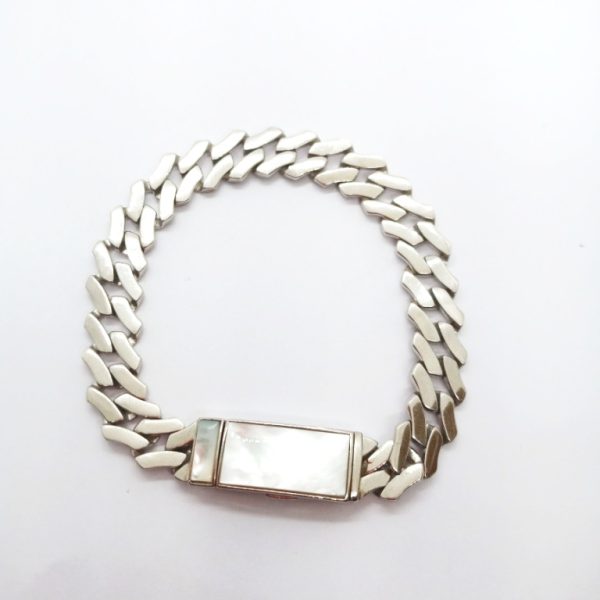 Silver curb men bracelet - Image 3