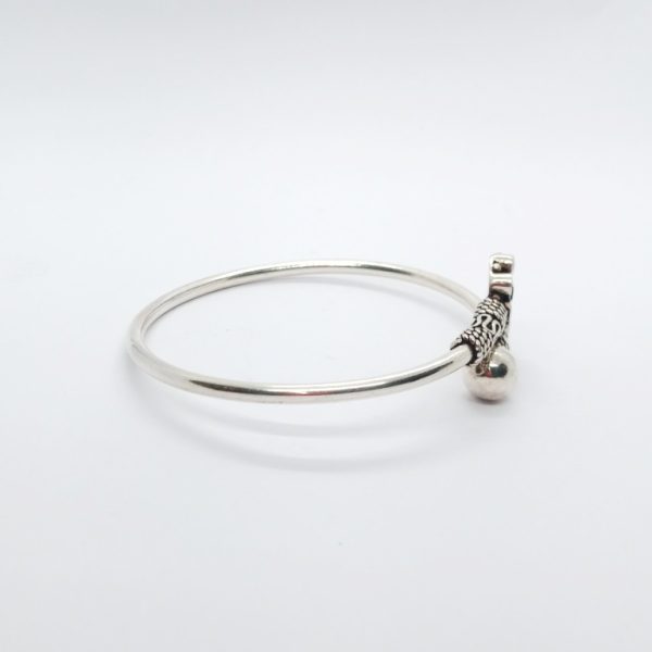 Cut stone silver bangle - Image 3