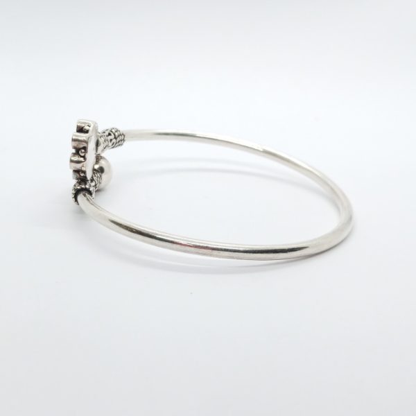 Cut stone silver bangle - Image 4