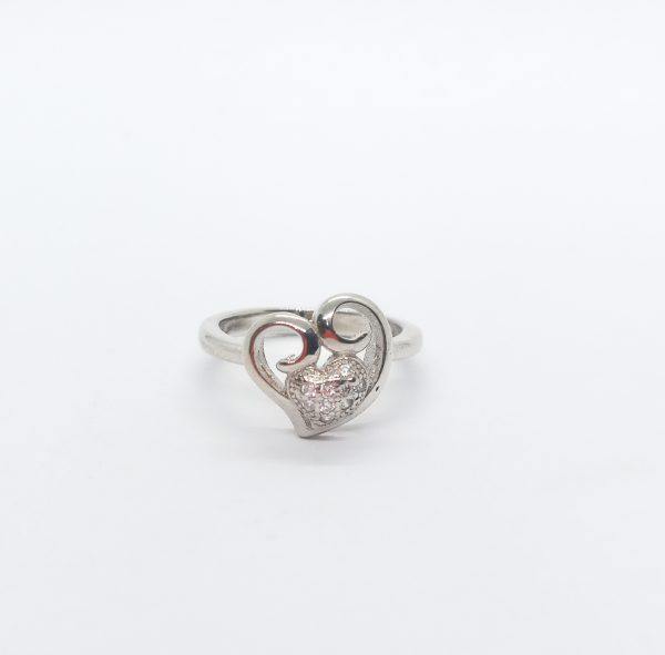 Heart blush  silver fancy ring - Image 3