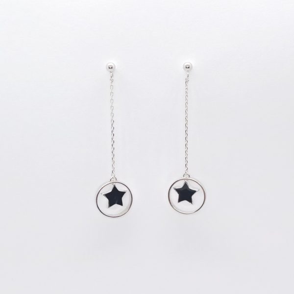 New fancy hanging earring with black stars. - Image 2