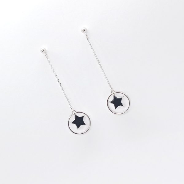 New fancy hanging earring with black stars. - Image 3