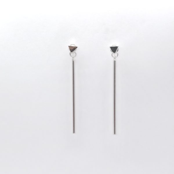 Hanging earrings with triangle design on the top. - Image 2