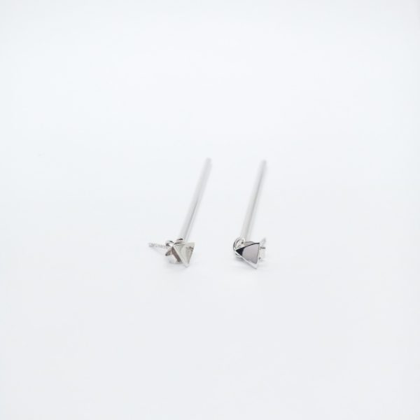 Hanging earrings with triangle design on the top. - Image 3