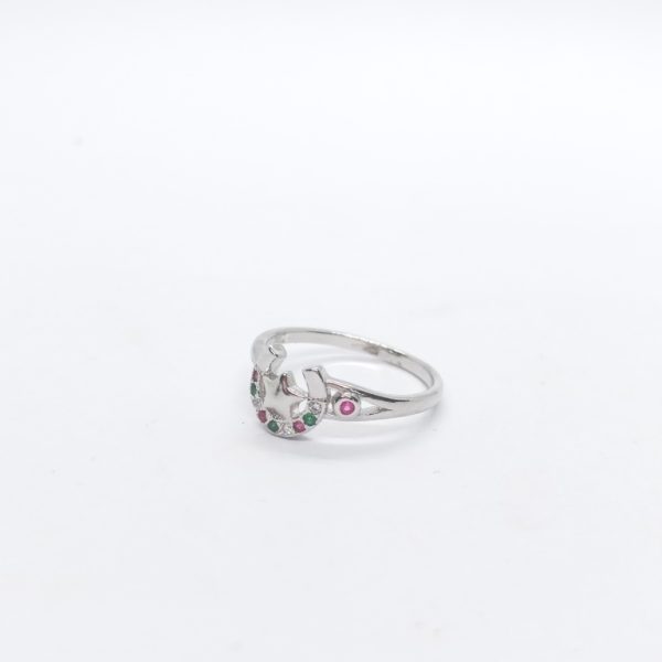 Micro stone fancy silver ring - Image 4