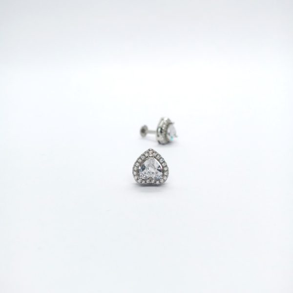 Heart diamond Halo Silver pendant set - Image 4