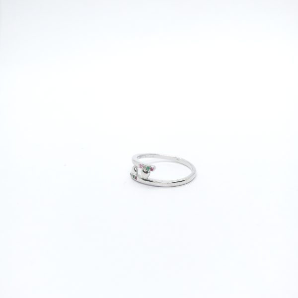 Fancy silver ring with micro stone - Image 3