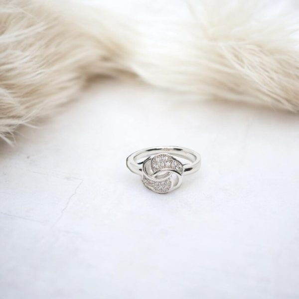 Fancy silver ring with micro stone