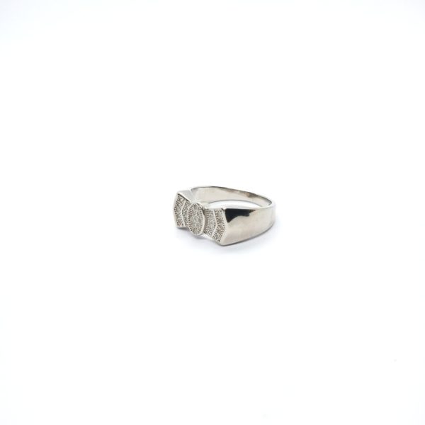 Fancy silver ring with micro sto - Image 3