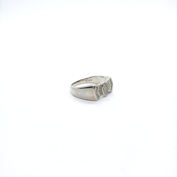 Fancy silver ring with micro sto - Image 4