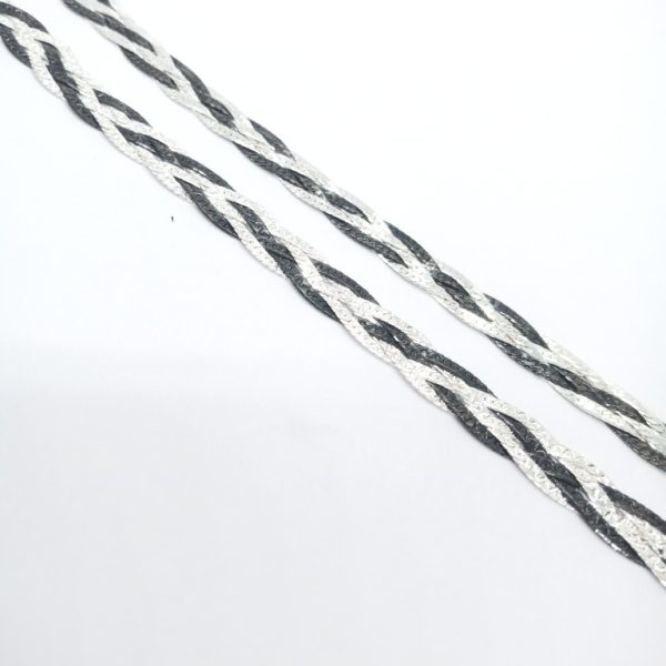 Black  silver-plated anklet - Image 3