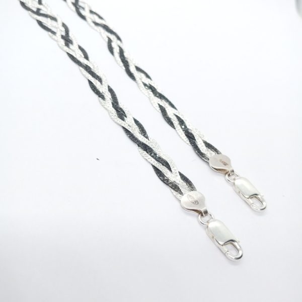 Black  silver-plated anklet