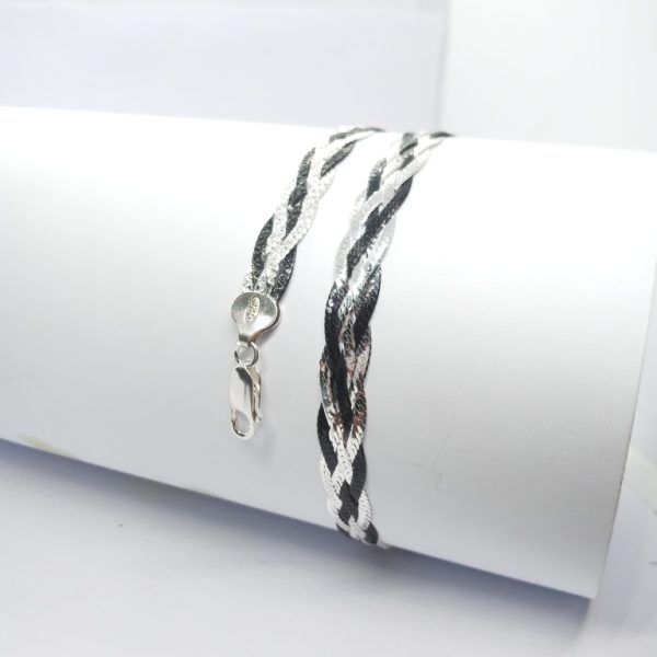 Black  silver-plated anklet - Image 2