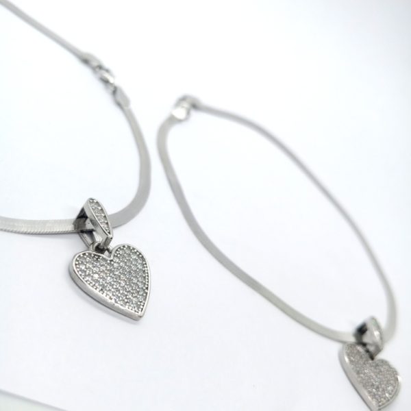 Fancy heart silver- anklet - Image 3