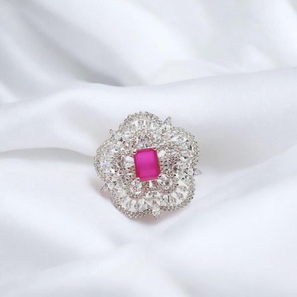 cocktail ring with pink stone