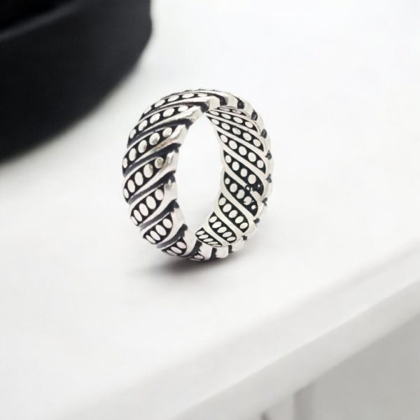 Black and silver ring