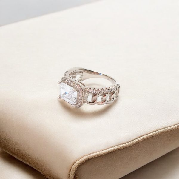 White stylish fancy ring