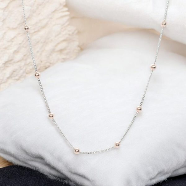 SILVER LADIES CHAIN WITH ROSE GOLD BEETS