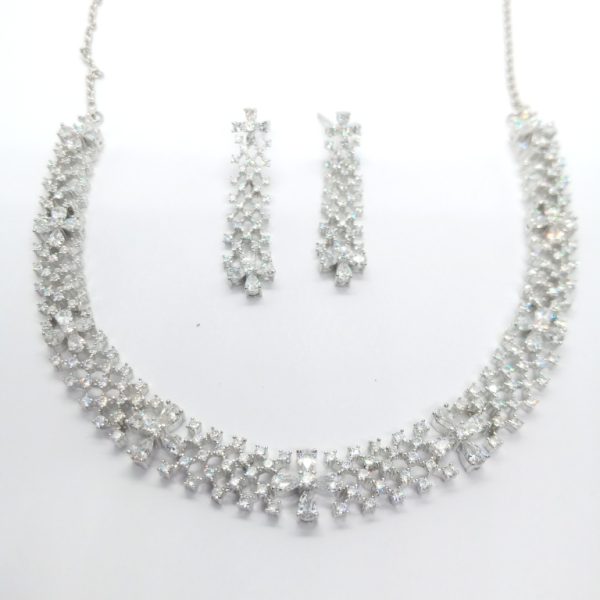 White stone party wear necklace