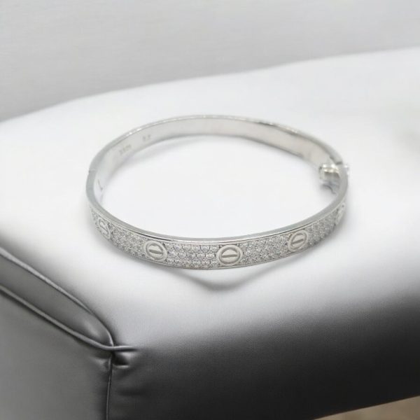 Greek Key silver Bangle