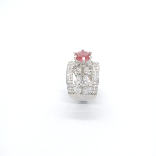 Charming Pink Diamond  silver ring  - Image 3