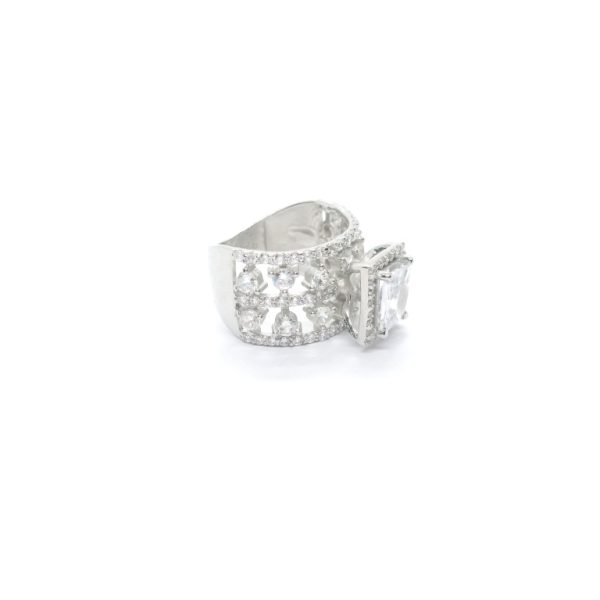 Pretty Woman Artistic Silver Ring - Image 3