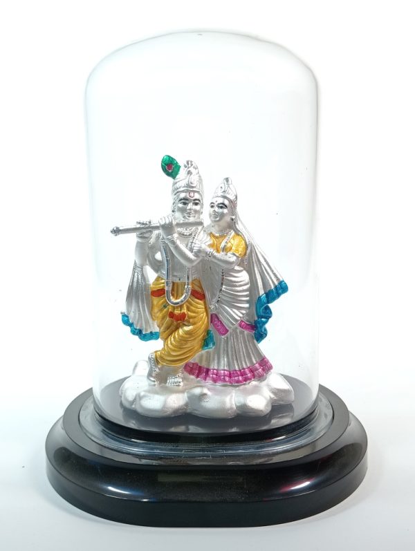 Eternal love of Radha and Krishna  99.9% pure silver hollow murti