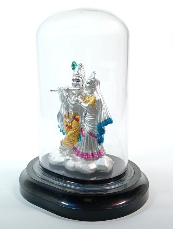 Eternal love of Radha and Krishna  99.9% pure silver hollow murti - Image 2