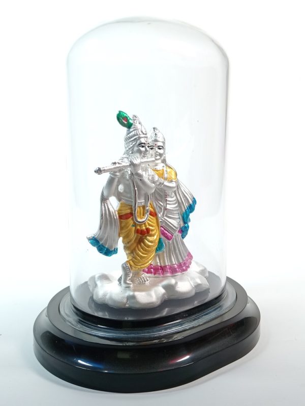 Eternal love of Radha and Krishna  99.9% pure silver hollow murti - Image 3