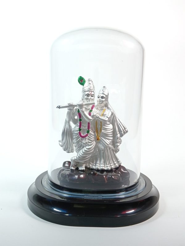 Love of Radha and Krishna  99.9% pure silver hollow murti