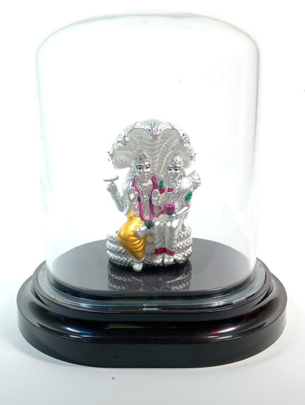 Lord Vishnu Lakshmi 99.9% pure silver hollow murti