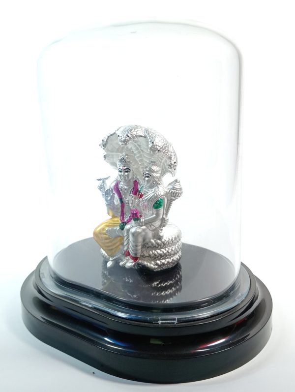 Lord Vishnu Lakshmi 99.9% pure silver hollow murti - Image 3