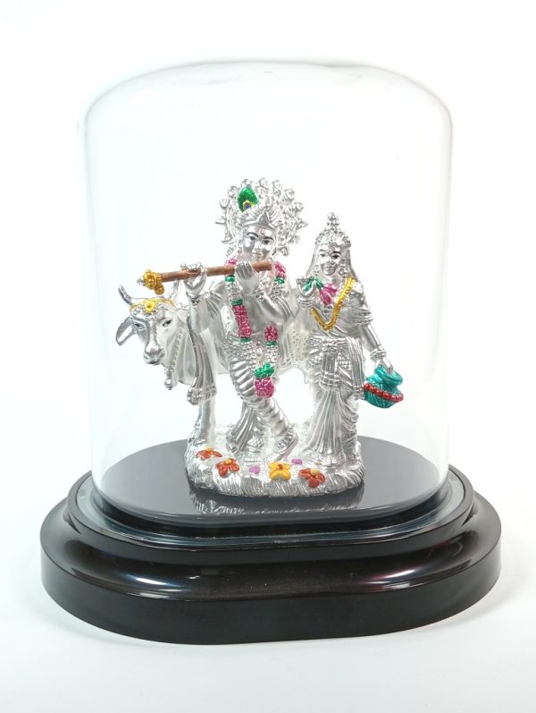 Lord Radha&Krishna Silver Hollow Murti