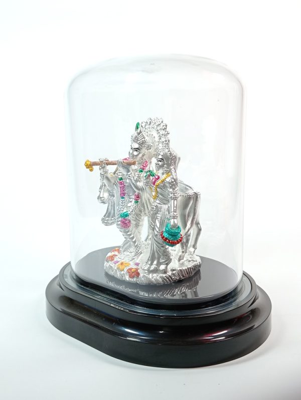 Lord Radha&Krishna Silver Hollow Murti - Image 3