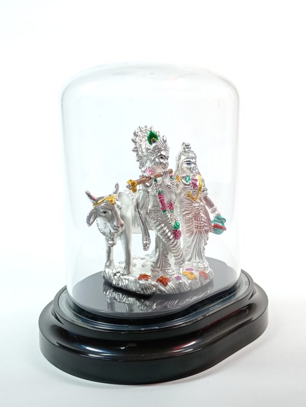 Lord Radha&Krishna Silver Hollow Murti - Image 2