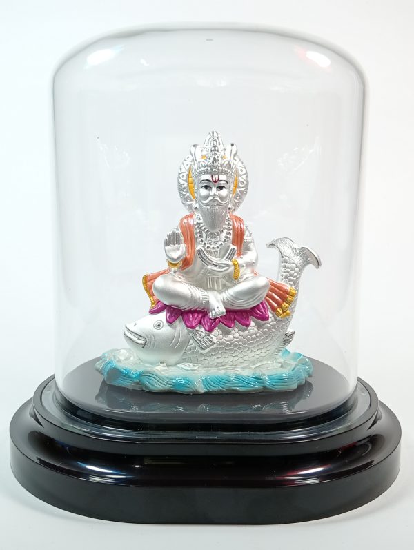 Lord Jhulelal Silver Hollow Murti