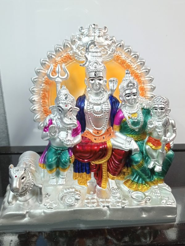 Shiv Pariwar Silver Hollow Murti - Image 2