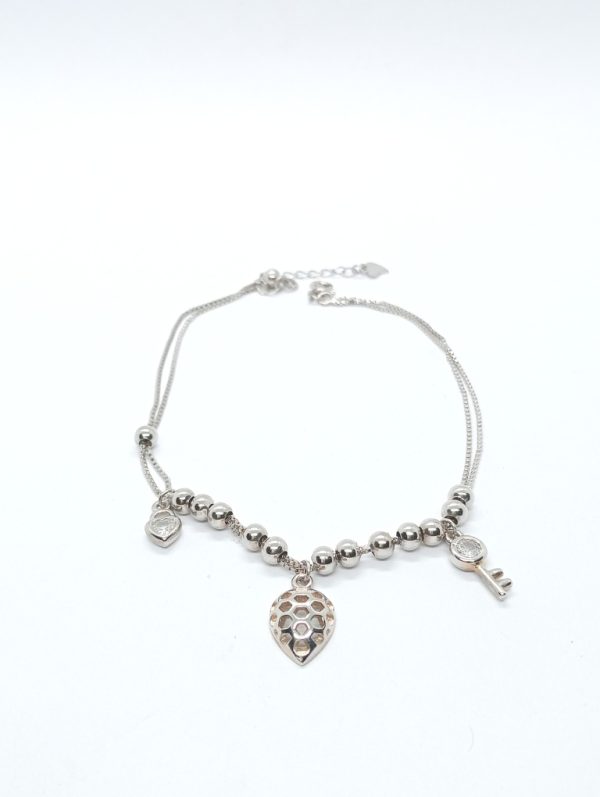 Beautiful heart silver-anklet - Image 2