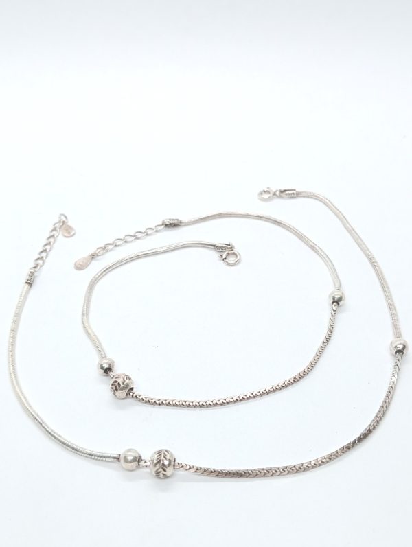 Traditional design silver anklet