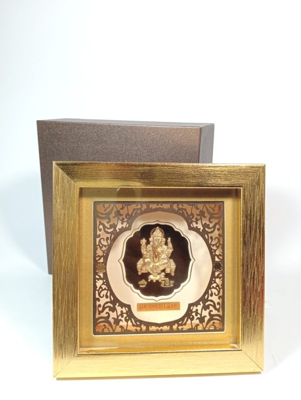 Lord Ganesha 24kt Gold Foil Frame - Image 3