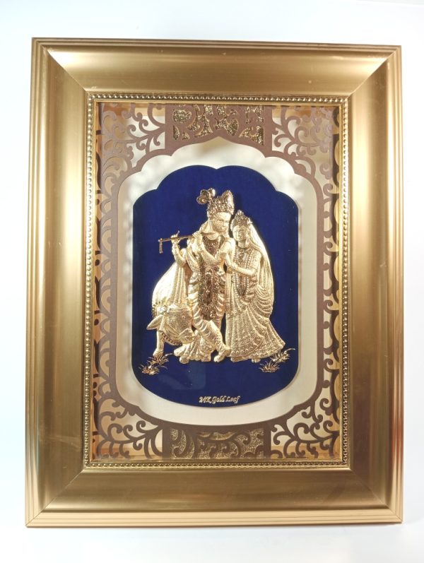 Lord Radha Krishna Gold 24kt Foil Frame