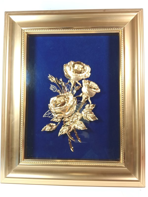 Beautiful 24kt Gold Flowers Foil Frame