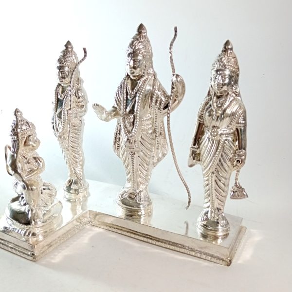 925 Ram Darbar Antique Silver Idol - Image 2