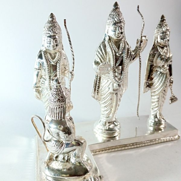 925 Ram Darbar Antique Silver Idol - Image 3