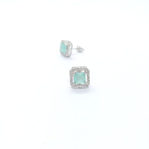 Mint green silver Earring - Image 2