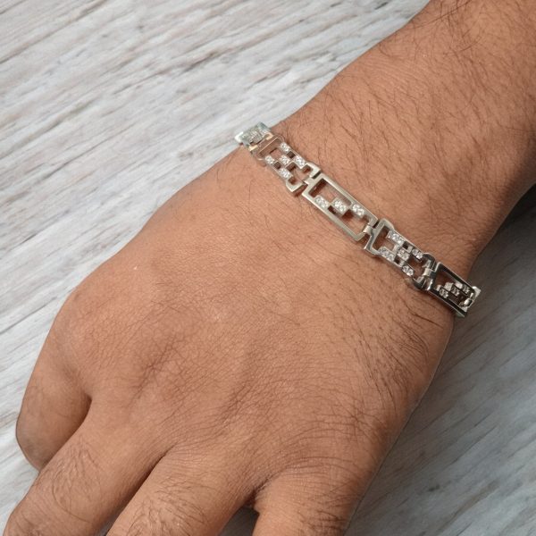 Stunning Carved silver Bracelet For Men - Image 2