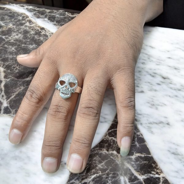 Skull skeleton silver ring - Image 2