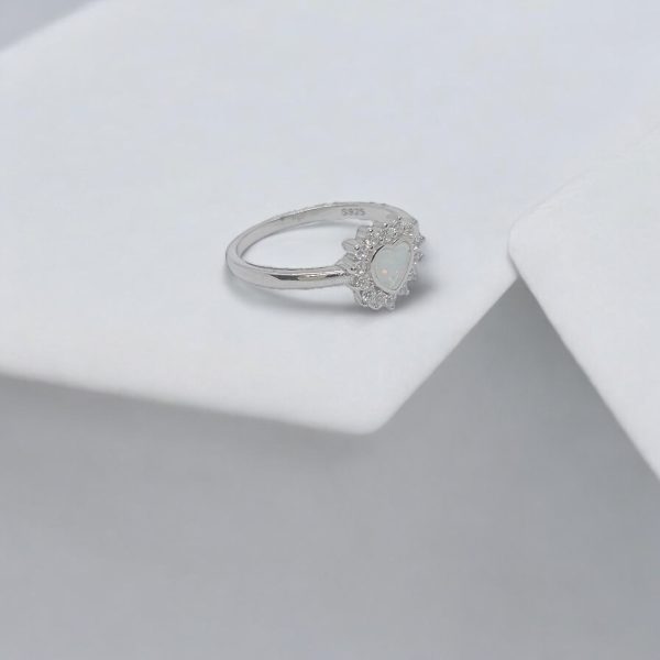 Engagement Heart Shape Ring Solid 925 Sterling Silver - Image 3