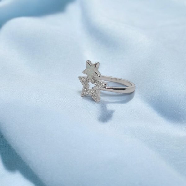 Solitaire Star Silver Ring - Image 2