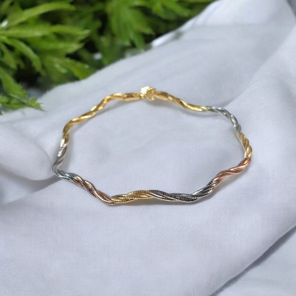 Three-Tone Italian Rounded Bracelet